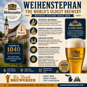 Explore the history of Weihenstephan Brewery in Germany, the world’s oldest continuously operating brewery founded in 1040.