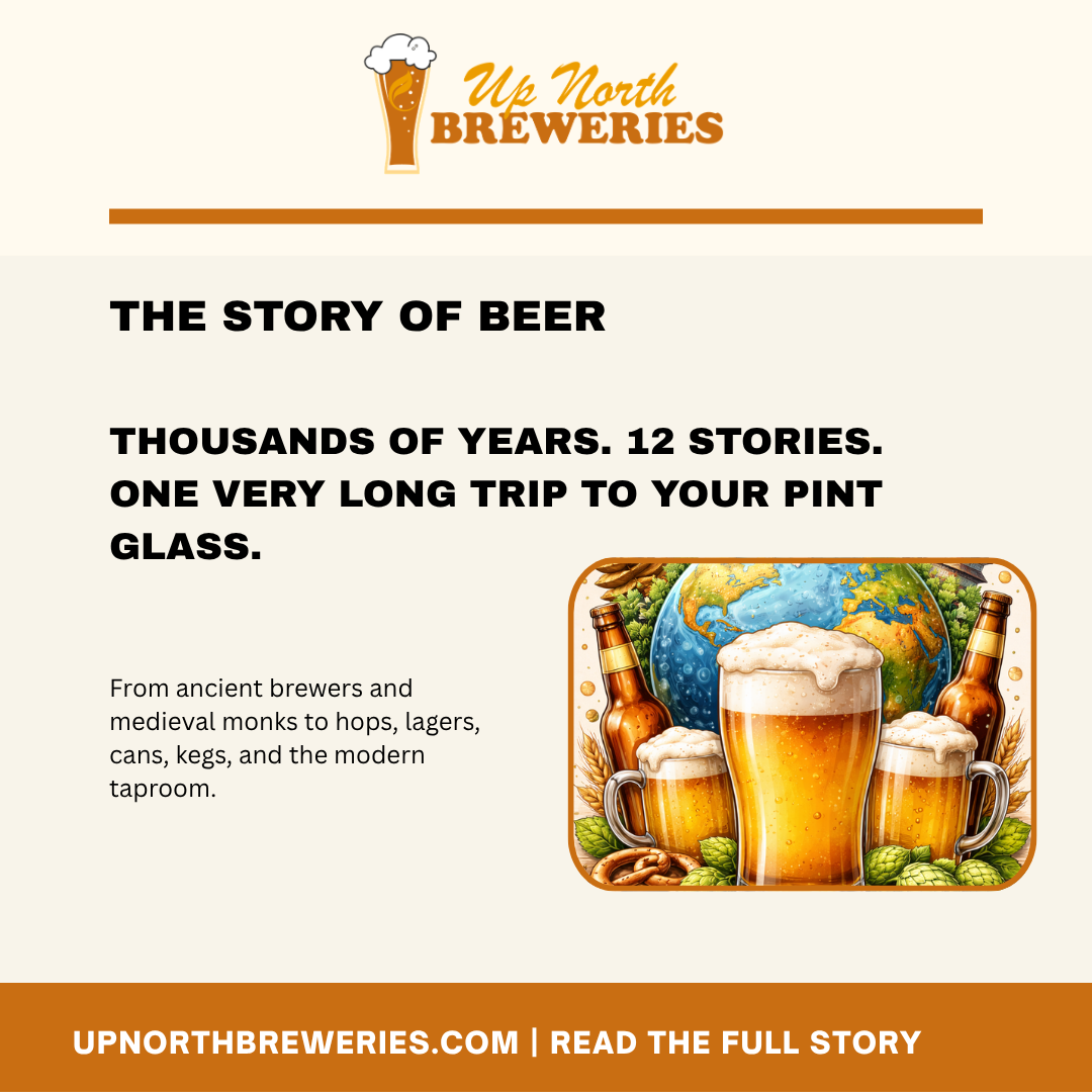 Explore the history of beer in 12 fascinating chapters, from ancient brewing and medieval monks to hops, beer styles, brewing, and modern beer culture.